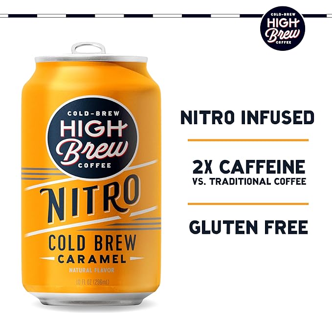 High Brew Coffee | Nitro Cold Brew | Sugar-Free and Dairy-Free, 200mg Natural Caffeine, Smooth