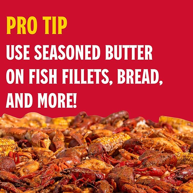 Louisiana Fish Fry Cajun Drip Chili Crush Butter Seasoning Mix - Seasoned Butter Sauce for Seafood