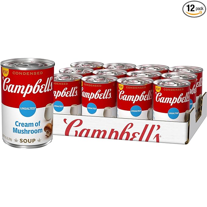 Campbell?™s Condensed Unsalted Cream of Mushroom Soup, 10.5 Ounce Can (Pack of 12), brand is