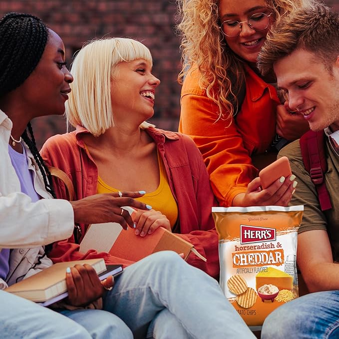 Herr???Potato Chips, Horseradish and Cheddar Flavor, Gluten Free Snacks, 6oz Bag (6 Count)