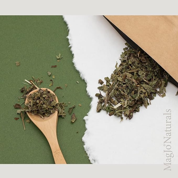 MagJo Naturals Lemon Balm Tea, Bulk Herbal Tea, Loose Leaf Melissa Officinalis, Caffeine Free, Cut