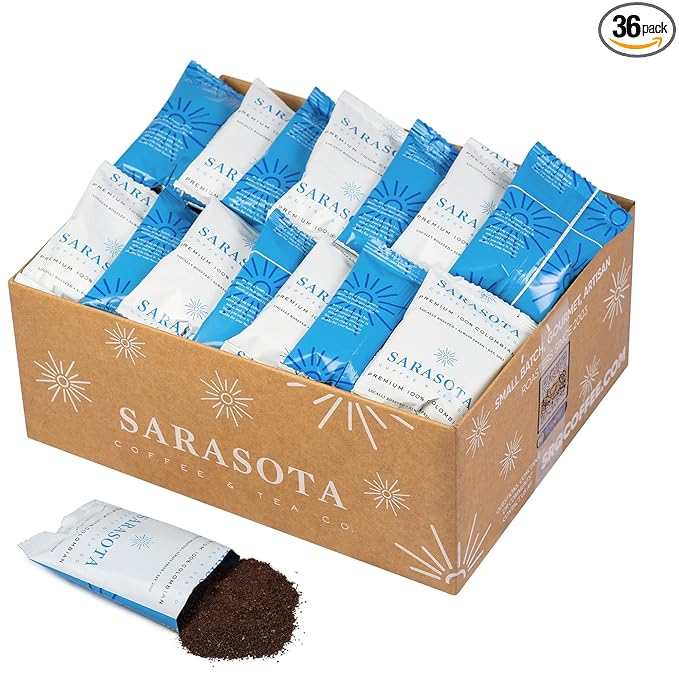 Ground Coffee | Colombian Medium Roast Low Acid Mold Free Pouches | Bulk Packets | Gourmet
