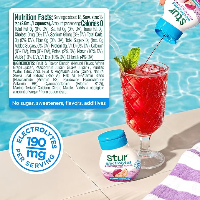 Stur Electrolyte Water Enhancer | Sweetened with Stevia | High in Vitamin C & Antioxidants | Sugar