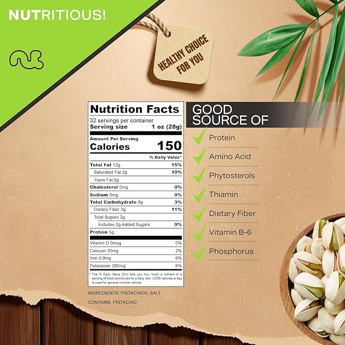 NUT CRAVINGS - Roasted & Lightly Salted Turkish Pistachios Antep (32oz - 2 LB) Packed Fresh in