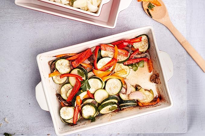 Kook Casserole Dish, Ceramic Baking Dish, Large Lasagna Pan Deep for Oven, 8.5 x 14, 11 x 7, 8 x 5