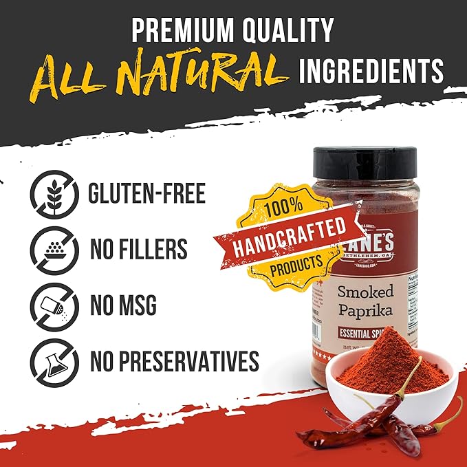 Lane's Smoked Paprika Powder, All-Natural Smoked Paprika Seasoning, Goes Well with Meat, Pork, and