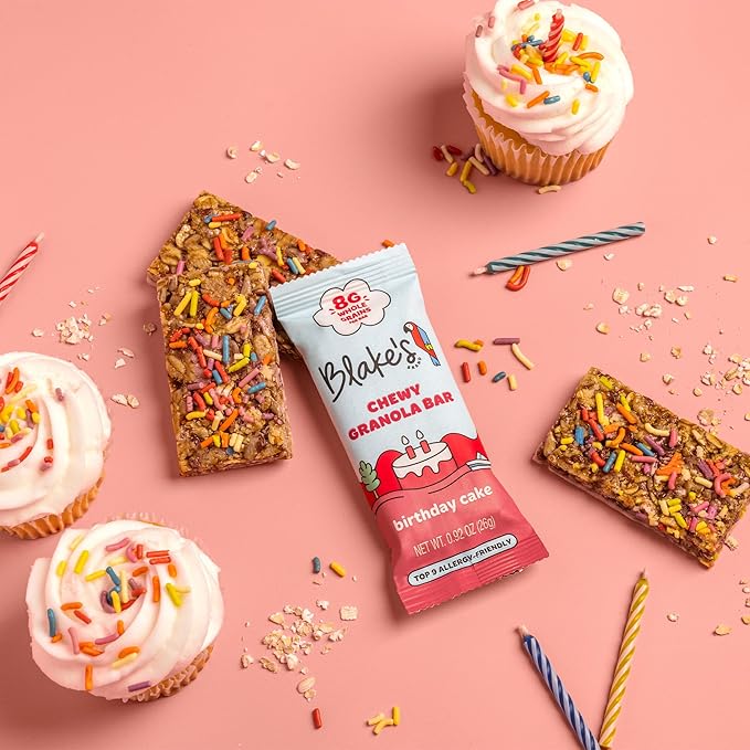 Blake’s Seed Based Chewy Granola Bars — Birthday Cake (24 Count), Vegan, Gluten Free, Nut Free &