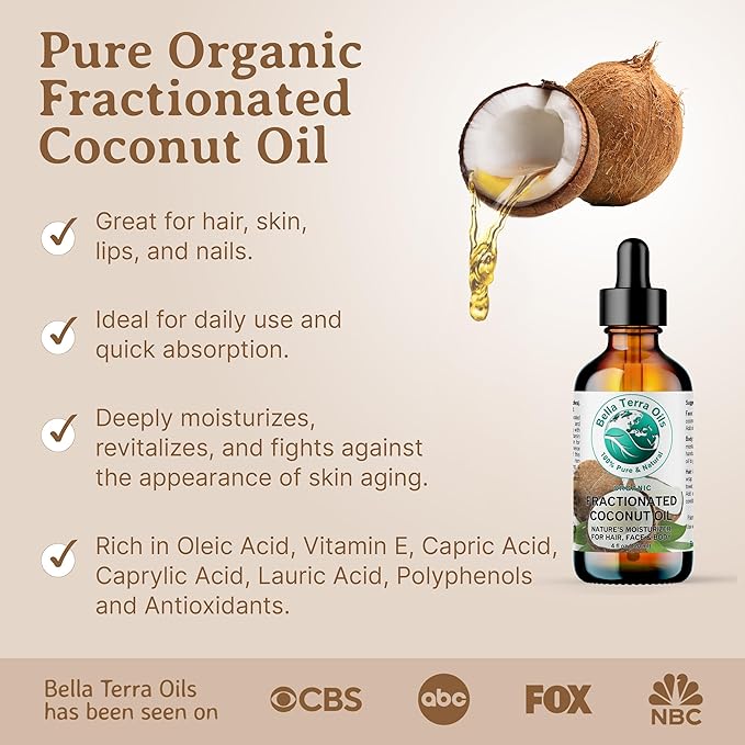 Bella Terra Oils Fractionated Coconut Oil (MCT Oil) ??1 gallon, Deeply Hydrating, Lightweight
