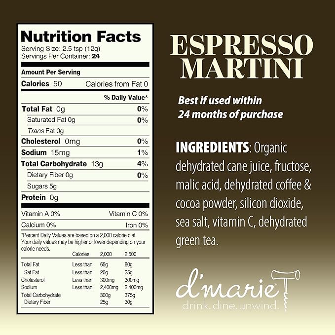 Frozen Cocktail Drink Mix - Each Bag Makes 8 Espresso Martini Slushies - Drink Powder Pouches for