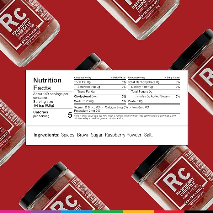 Spiceology - Raspberry Chipotle Sweet & Spicy All-Purpose BBQ Seasoning Spice Rub - Use on: Ribs