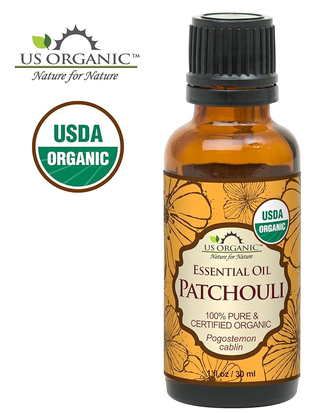 US Organic 100% Pure Patchouli Essential Oil - USDA Certified Organic, Steam Distilled - W/Euro