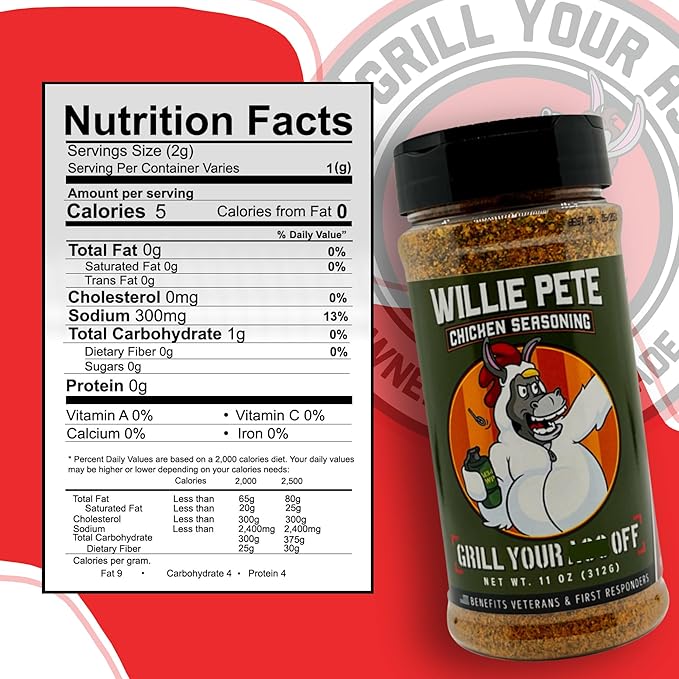 GYAO Willie Pete Chicken Seasoning – 11oz Southern Garlic Pepper Blend BBQ Seasoning for Chicken