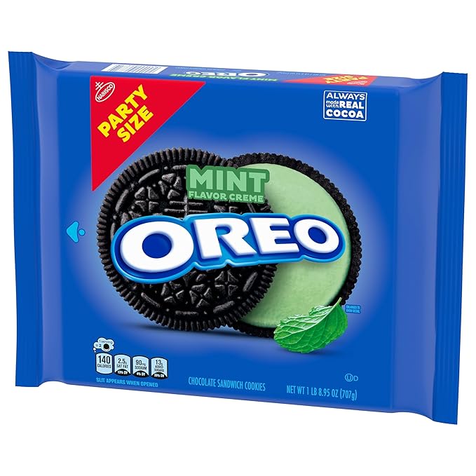 OREO Mint Creme Chocolate Sandwich Cookies, Party Size, 24.95 oz