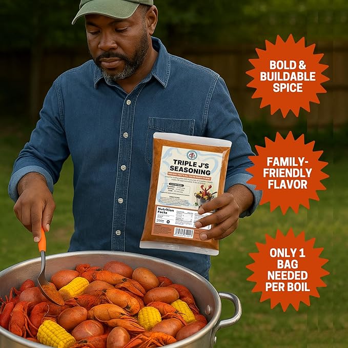 Triple J's Authentic Louisiana Crab Boil Seasoning ??1lb Seafood Boil Booster for Shrimp, Crawfish