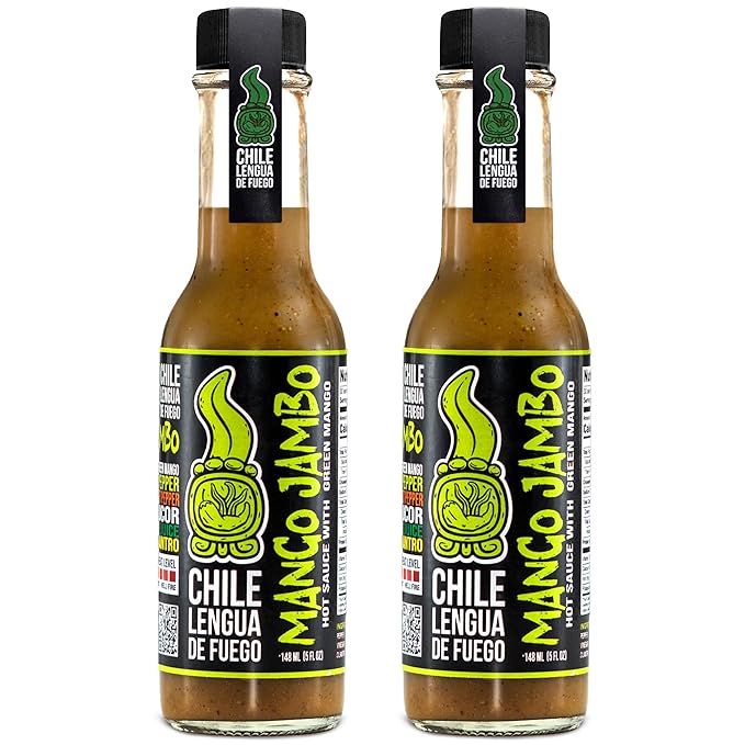 Mango Jambo Mild Hot Sauce – Pack of 2 – Green Mango & Serrano Blend with Sweet & Tangy Flavor