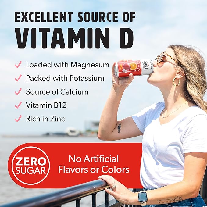 ShineWater Vitamin D Hydration Electrolyte Drink - Flavored water with electrolytes, Sugar-Free