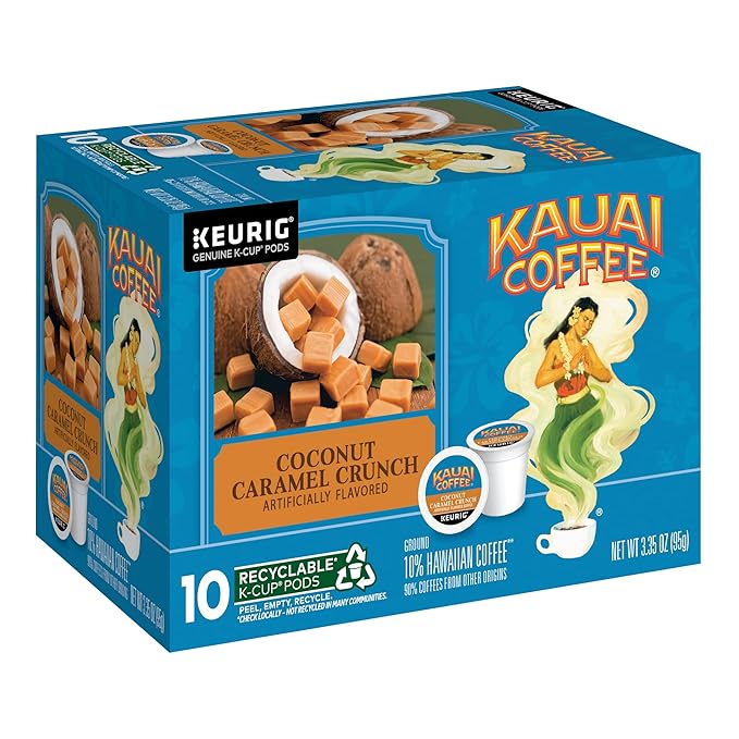 Kauai Coffee K-Cup Pods for Keurig Brewers – Arabica Coffee, 10% Hawaiian – Mild, Medium and Dark