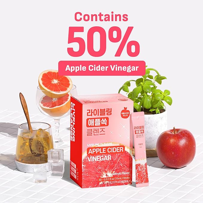LIVELING] Apple Cider Vinegar Liquid Stick l Grapefruit Flavor, Natural Cleanse with Premium