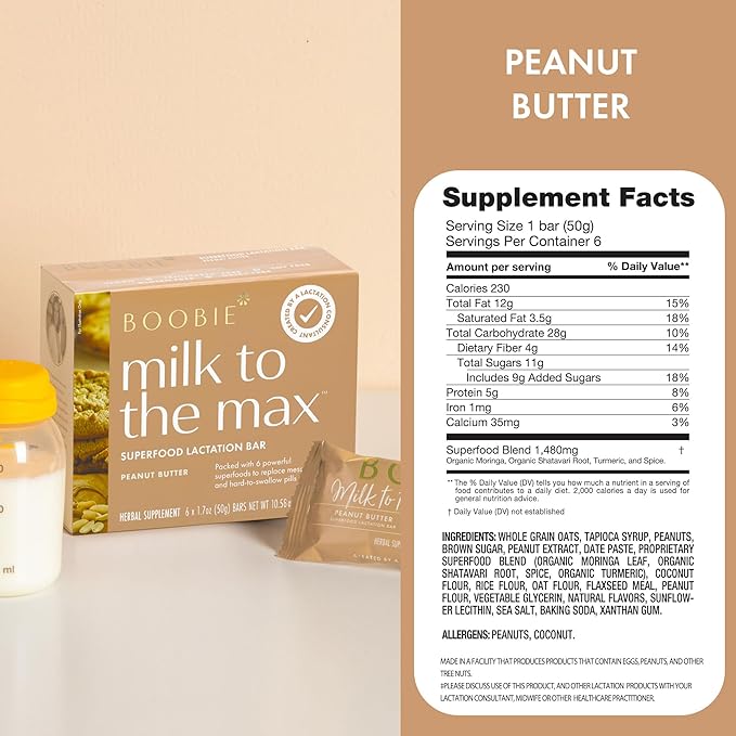 Boobie Bar Superfood Lactation Bar Variety Pack, Lactation Snacks for Breastfeeding Moms to
