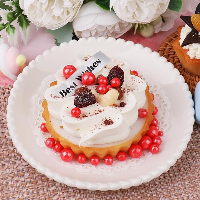 Red Pearl Sprinkles for Cake Decorating, 6 Sizes Mix Edible Sugar for Ice Cream Cupcake Cookies