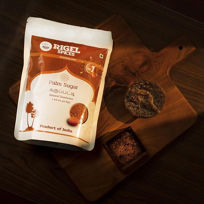 Rigel Spices | Pure Bliss of 1 Lb of Palmyra Palm Jaggery | Palm Sugar: Naturally Crafted
