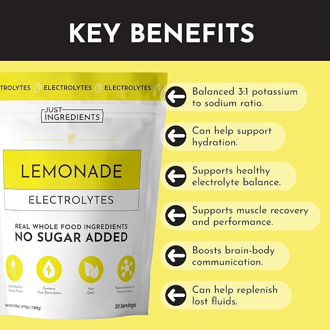 Lemonade Electrolytes ??30?‘Serving Hydration Drink Mix with Coconut Water, Sea Salt, and Trace