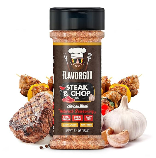 Steak & Chop Rub Seasoning Mix by Flavor God - Premium All Natural & Healthy Spice Blend for Beef