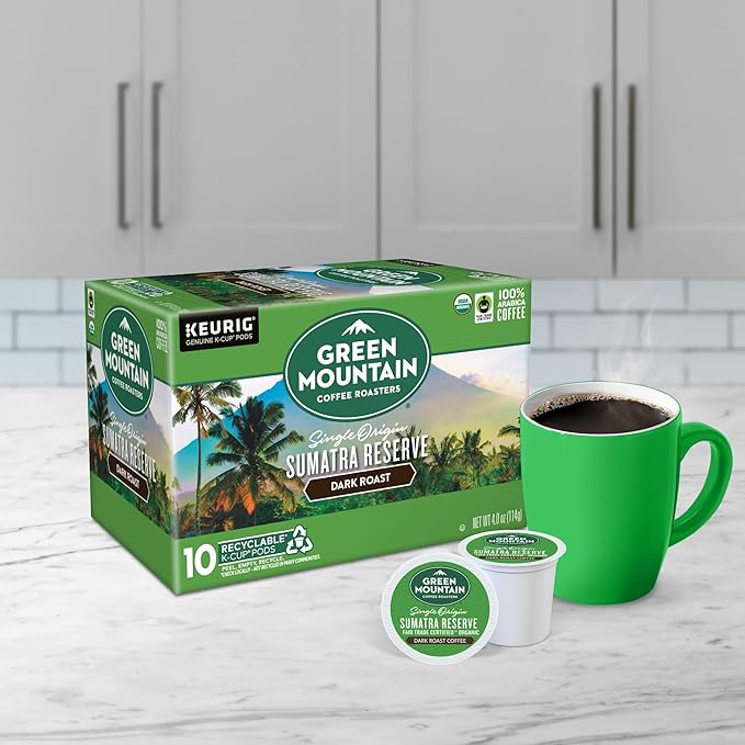 Green Mountain Coffee Roasters Sumatra Reserve, Keurig Single Serve K-Cup Pods, Dark Roast Coffee