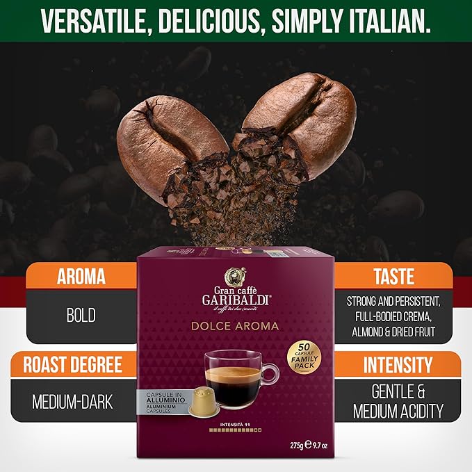 Gran Caffè Garibaldi Espresso Pods, Italian Roasted Coffee, Compatible Nespresso Original Line
