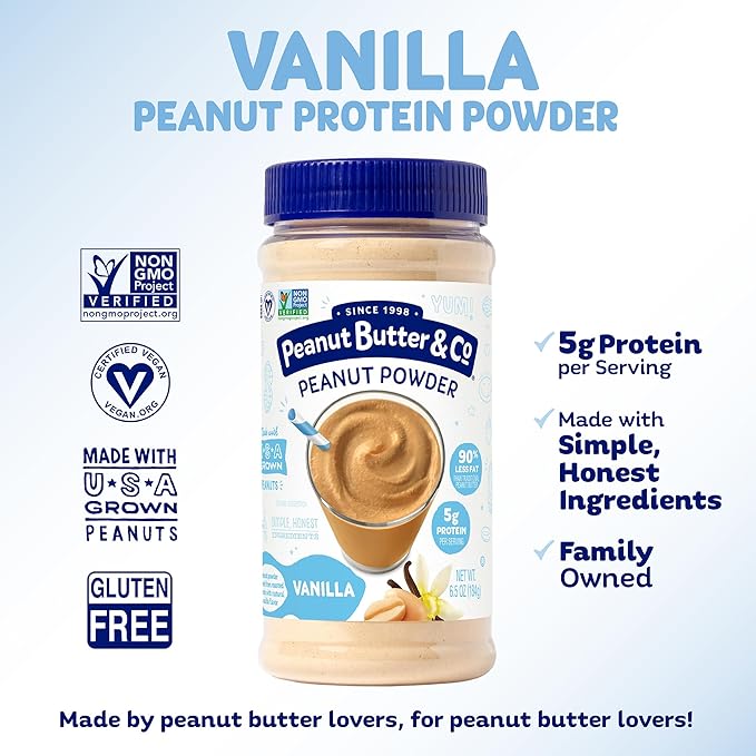 Peanut Butter & Co. Vanilla Peanut Powder, Non-GMO Project Verified, Gluten Free, Vegan, 6.5 Ounce