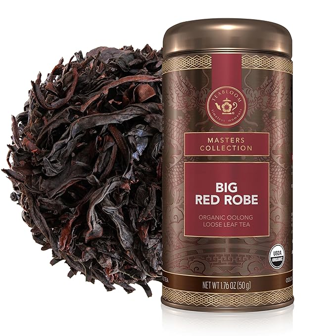 Teabloom USDA Organic Big Red Robe Oolong Loose Leaf Tea, Full-bodied Velvety Smooth Texture with