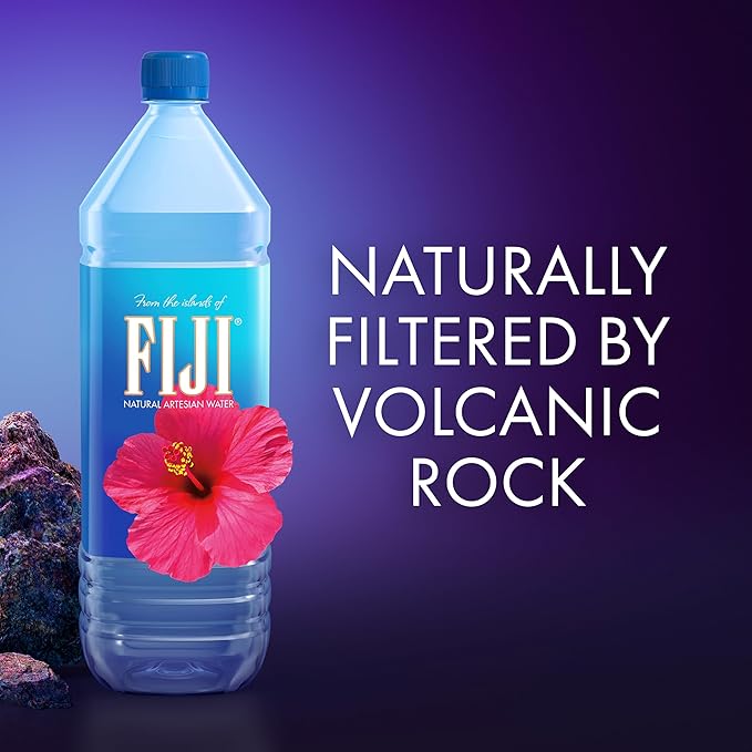 FIJI Natural Artesian Bottled Water 1.5 Liters / 50.7 Fl Ounce (Pack of 12) - 100% Natural