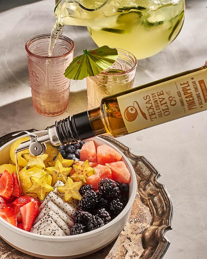 Pineapple Balsamic Vinegar - Gourmet Barrel Aged Infused Balsamic Vinegar - Great for Dressing