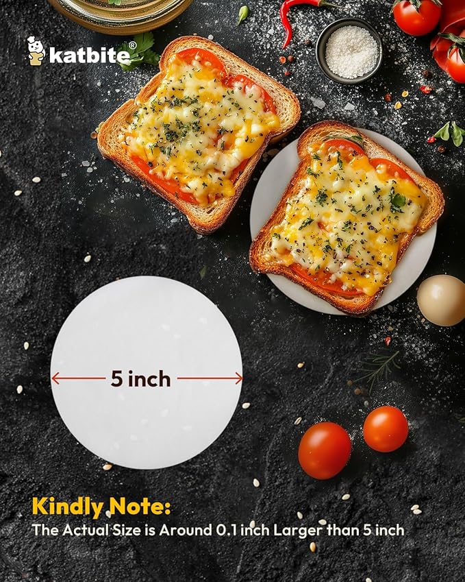Katbite 200Pcs 5 Inch Parchment Paper Rounds, Extra Strong Heavy Duty & Non-stick for Patty