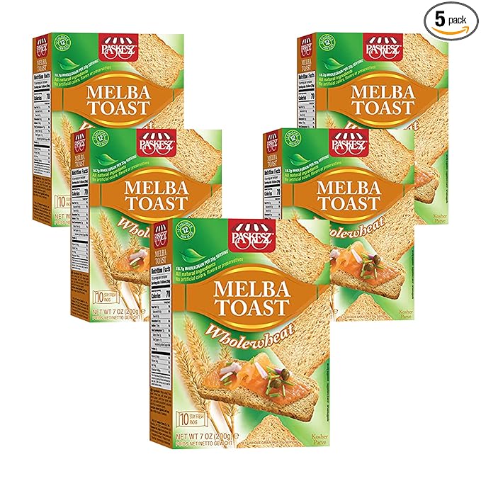 Only Kosher Candy Melba Toast Flatbread Crackers Classic Whole Wheat Kosher Parve with No