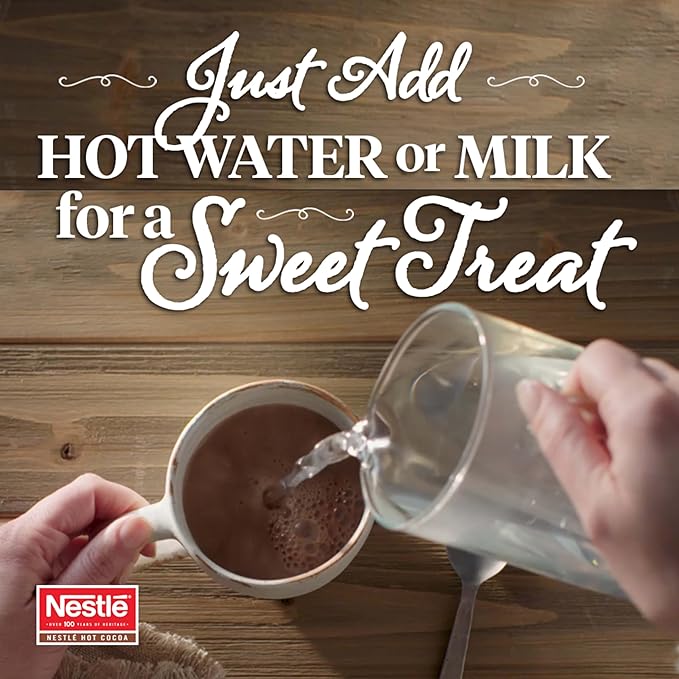 Nestle Hot Chocolate Packets, Hot Cocoa Mix, No Sugar Added and Fat Free, Bulk Pack, 0.28 oz Packet