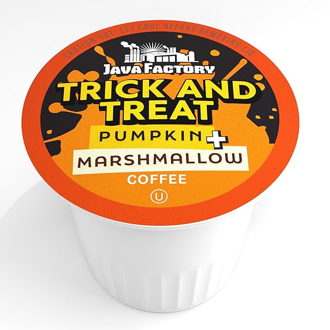 Java Factory Coffee Pods Pumpkin and Marshmallow Flavored Coffee Compatible with K Cup Brewers