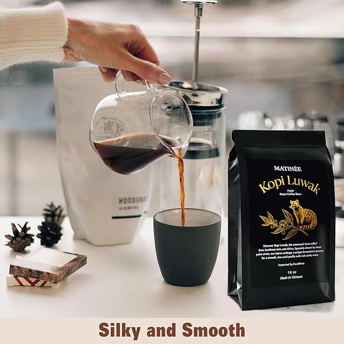 MATINÉE Wild Kopi Luwak Coffee Beans, Medium Roast, Whole Bean Coffee, Civet Coffee, Wild Kopi