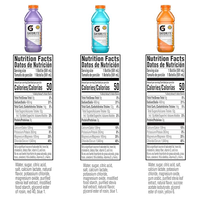 Gatorlyte Rapid Rehydration Electrolyte Drink, 3 Flavor Variety Pack 2.0, Specialized Blend of 5