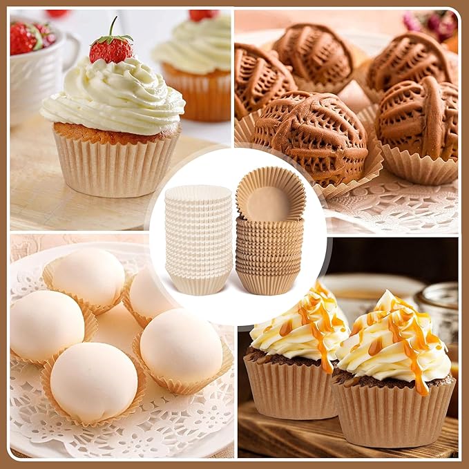 500pcs Standard Natural cupcake liners for baking,food grade cupcake wrappers,non-stick