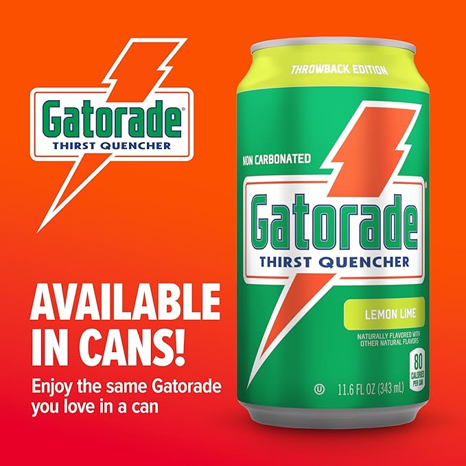 Gatorade Thirst Quencher, Lemon-Lime, 12 Fl Oz Cans (Pack of 18)