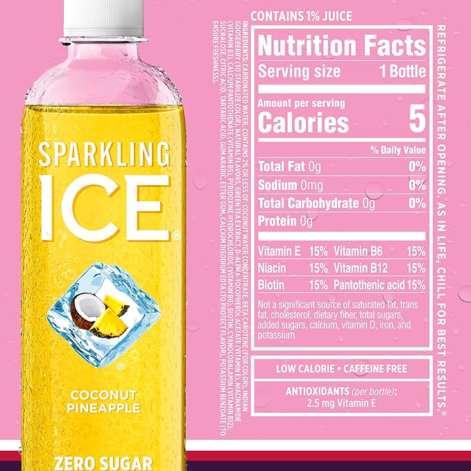 Sparkling Ice Purple Variety Pack, Flavored Water, Zero Sugar, with Vitamins and Antioxidants, 17