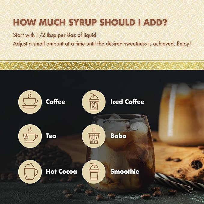 ChocZero Sugar Free White Chocolate Syrup for Coffee - Latte Flavoring Syrups - Keto Friendly, Zero