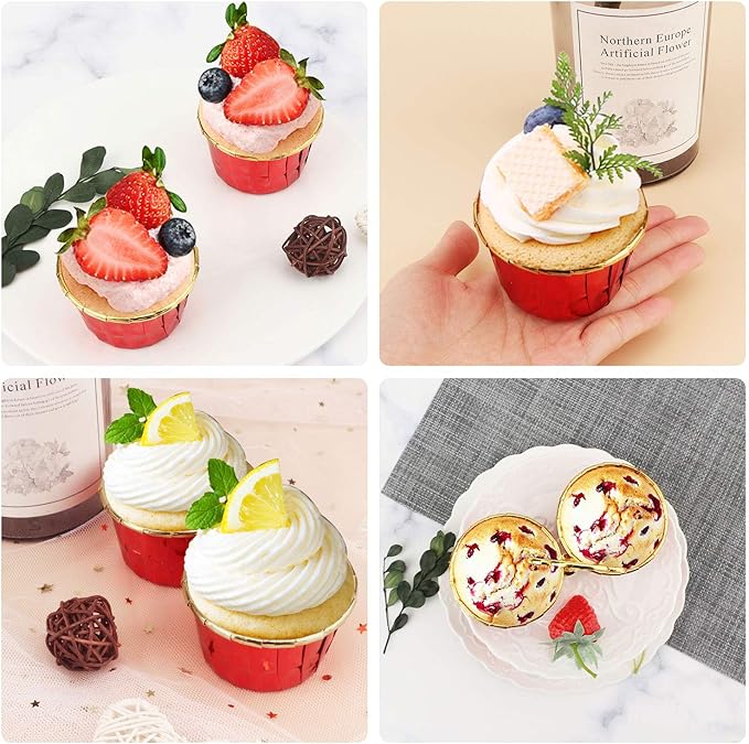 Cupcake Liner, Eusoar 50pcs 3.5 Ounce Disposable Pudding Holders, Muffin Liners, Aluminum Foil