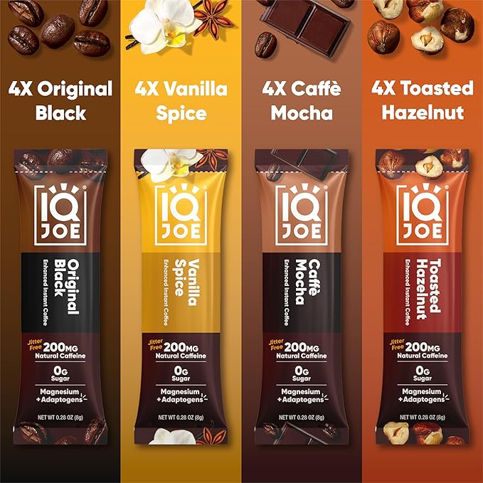 IQJOE Mushroom Instant Coffee - 4-in-1 Formula for Focus, Clarity, Mood, and Energy - Lion’s Mane