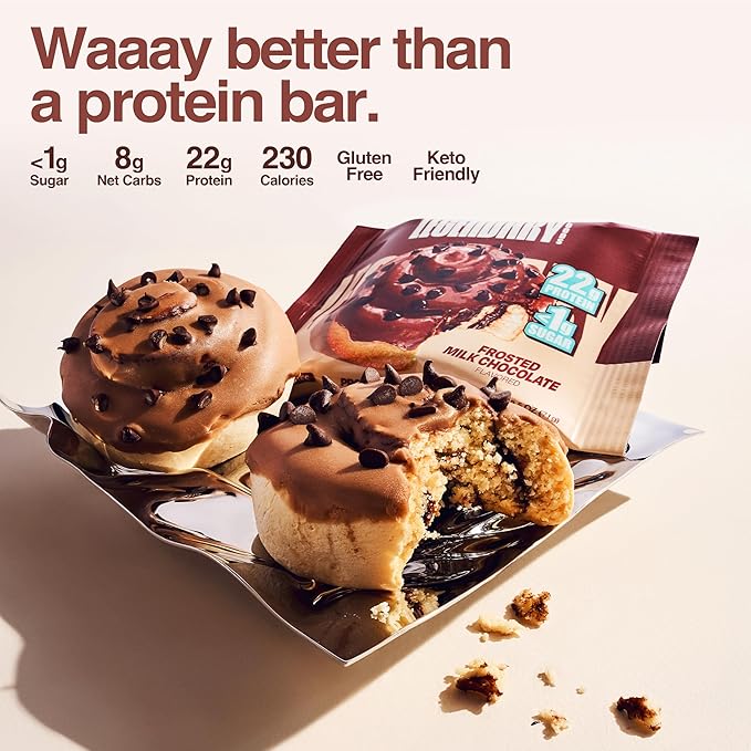 Legendary Foods 22g Protein Cinnamon Roll - Premium High Protien Bars, Low Carb Meal Replacement