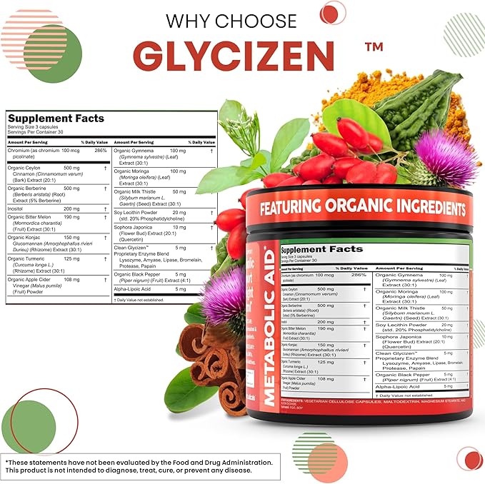 Clean Nutra Berberine and Ceylon Cinnamon Supplement Bitter Melon Glucomannan Gymnema Sylvestre