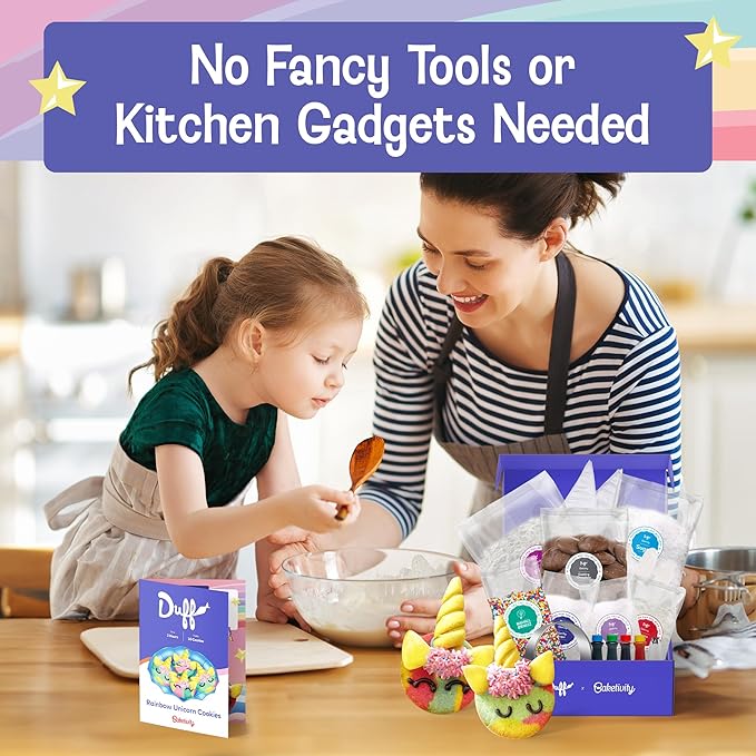 Baketivity x Duff Goldman Unicorn Cookies - Kids Baking Kit - Cooking Kits with Premeasured