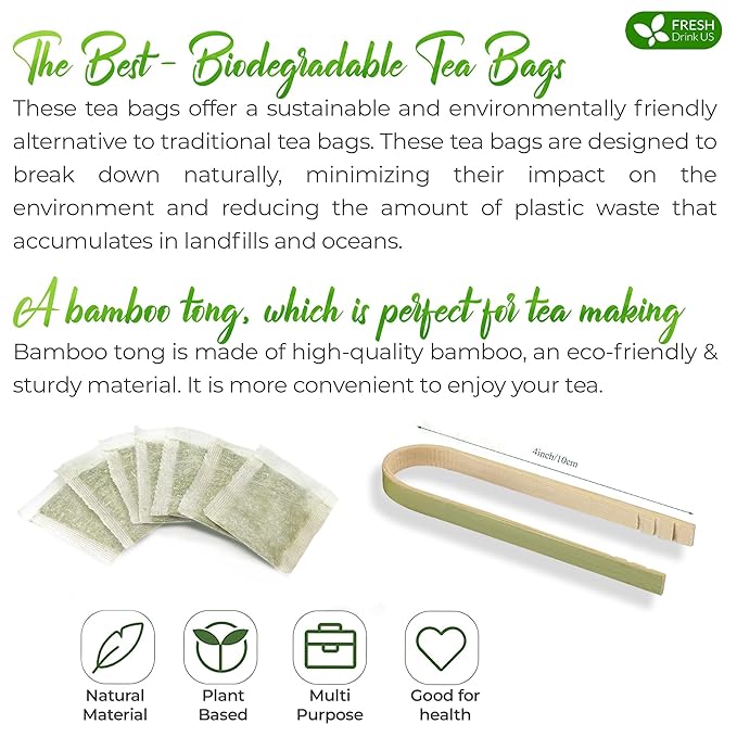FreshDrinkUS, Premium 30 Pandan Leaf Tea Bags, 100% Natural & Pure from Pandan Leaves. Loose Leaf