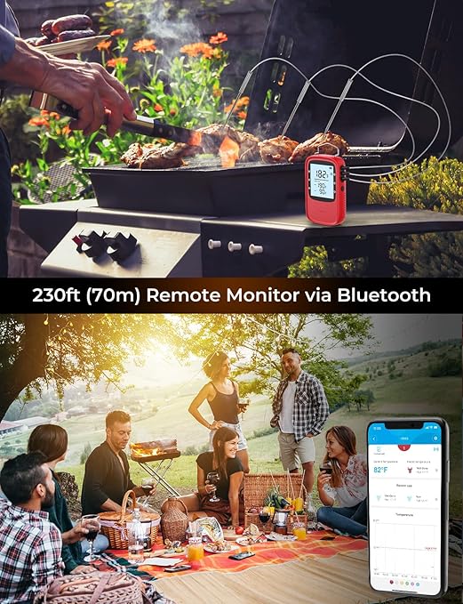 Govee Bluetooth Meat Thermometer, Digital Meat Thermometer for Smoker Oven, Grill Thermometer with